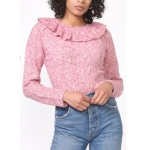 GREYLIN Claris Cozy Lurex Knot Sweater in Magneta Pink  Wool Blend in Sz Large